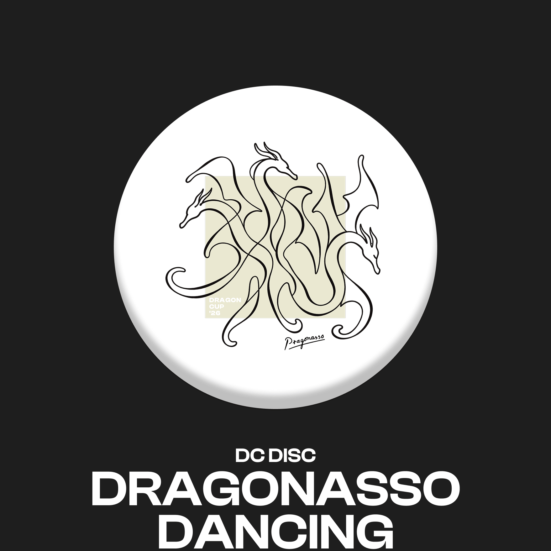 Dysk Dragon Cup 2026 — wzór Dragonasso Dancing